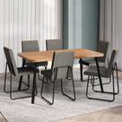 Conjunto Sala de Jantar 6 Cadeiras Parma Carraro Nogal e Preto Conjunto Sala de Jantar 6 Cadeiras Parma Carraro Nogal e Preto