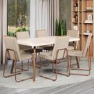 Conjunto Sala de Jantar 6 Cadeiras Parma Carraro Petra e Rosê