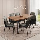 Conjunto Sala de Jantar 6 Cadeiras San Paolo Carraro Nogal e Preto Conjunto Sala de Jantar 6 Cadeiras San Paolo Carraro Nogal e Preto