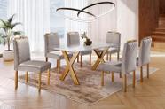 Conjunto Sala de Jantar 6 Lugares Alvorada Mesa e Cadeiras Madeira Maciça