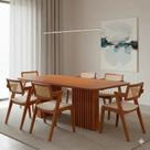 Conjunto Sala de Jantar 6 Lugares Cadeiras Madeira Maciça Espresso Móveis