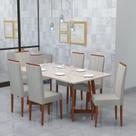 Conjunto Sala De Jantar 6 Lugares Madeira Eucalipto Ametista