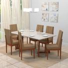 Conjunto Sala De Jantar 6 Lugares Madeira Eucalipto Safira
