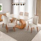 Conjunto Sala de Jantar 6 Lugares Retangular Tampo de Vidro e MDF Advance Yescasa Conjunto Sala de Jantar 6 Lugares Retangular Tampo de Vidro e MDF Advance Yescasa