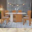 Conjunto Sala de Jantar 6 Lugares Retangular Tampo MDF Mesa Astrid com Cadeiras Athenas