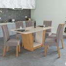 Conjunto Sala de Jantar 6 Lugares Retangular Tampo MDF Mesa e Cadeiras Apogeu