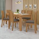 Conjunto Sala de Jantar 6 Lugares Retangular Tampo MDF Mesa e Cadeiras Athenas