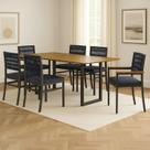 Conjunto Sala de Jantar 6 Lugares Retangular Tampo MDF Mesa Itália com Cadeiras Barcelona Conjunto Sala de Jantar 6 Lugares Retangular Tampo MDF Mesa Itália com Cadeiras Barcelona