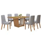 Conjunto Sala de Jantar 6 Lugares Retangular Tampo MDF No Glass Mesa Apogeu com Cadeiras Luar Conjunto Sala de Jantar 6 Lugares Retangular Tampo MDF No Glass Mesa Apogeu com Cadeiras Luar