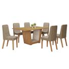 Conjunto Sala de Jantar 6 Lugares Retangular Tampo MDF No Glass Mesa Apogeu com Cadeiras Luar Conjunto Sala de Jantar 6 Lugares Retangular Tampo MDF No Glass Mesa Apogeu com Cadeiras Luar