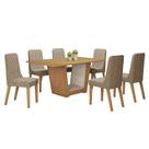 Conjunto Sala de Jantar 6 Lugares Retangular Tampo MDF No Glass Mesa Apogeu com Cadeiras Luar Conjunto Sala de Jantar 6 Lugares Retangular Tampo MDF No Glass Mesa Apogeu com Cadeiras Luar