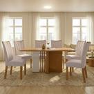 Conjunto Sala de Jantar 6 Lugares Retangular Tampo MDF No Glass Mesa Astrid com Cadeiras Apogeu
