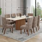 Conjunto Sala de Jantar 8 Cadeiras Mesa com Vidro 200x90cm Solana