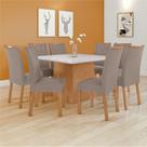 Conjunto Sala de Jantar 8 Lugares Quadrada Tampo Vidro/MDF Mesa Nevada com Cadeiras Apogeu Conjunto Sala de Jantar 8 Lugares Quadrada Tampo Vidro/MDF Mesa Nevada com Cadeiras Apogeu