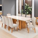 Conjunto Sala de Jantar 8 Lugares Retangular Tampo de Vidro Mdf Holden