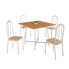 Conjunto Sala de Jantar 90x90 Ilhabela 4 Cad Branca c/ Creme