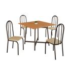 Conjunto Sala de Jantar 90x90 Ilhabela 4 Cad Preto c/ Creme
