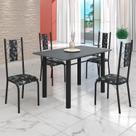 Conjunto Sala de Jantar Bahia Mesa Tubo 120x75cm Tampo Pedra com 4 Cadeiras Conjunto Sala de Jantar Bahia Mesa Tubo 120x75cm Tampo Pedra com 4 Cadeiras