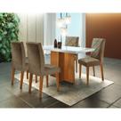 Conjunto Sala de Jantar Berlim 4 Cadeiras Rufato Imbuia/Off
