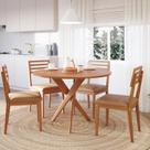 Conjunto Sala de Jantar Cacau Redonda 109cm sem Vidro com 4 Cadeiras Juparanã