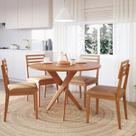 Conjunto Sala de Jantar Cacau Redonda 109cm sem Vidro com 4 Cadeiras Juparanã Marrom/Cinamomo/Kaki