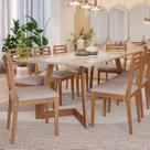 Conjunto Sala de Jantar Caju 210cm com Vidro e 8 Cadeiras Juparanã