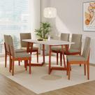 Conjunto Sala de Jantar Califórnia 6 Lugares Retangular Madeira Maciça Dakota