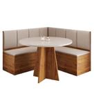 Conjunto Sala De Jantar Canto Alemão Com Baú Liebe Com Mesa Fin Veludo Viero Madeirado