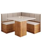 Conjunto Sala De Jantar Canto Alemão Com Baú Liebe Com Mesa Lord Veludo Viero Madeirado