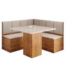 Conjunto Sala de Jantar Canto Alemão Com Baú Liebe com Mesa Lord Veludo Viero