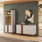 Conjunto Sala de Jantar Capri - Buffet 3 Portas + Cristaleira 2 Portas de Vidro - Colibri Móveis