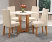 Conjunto Sala de Jantar Chiara Quadrada com 4 Cadeiras Vênus Conjunto Sala de Jantar Chiara Quadrada com 4 Cadeiras Vênus