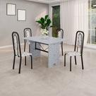 Conjunto Sala de Jantar com 4 Cadeiras Lara Preto/Arabesco