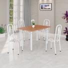 Conjunto Sala de Jantar com 4 Cadeiras Lívia Branco/Arabesco