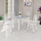 Conjunto Sala de Jantar com 4 Cadeiras Lívia Branco/Arabesco