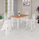 Conjunto Sala de Jantar com 4 Cadeiras Lívia Branco/Bege
