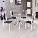 Conjunto Sala de Jantar com 4 Cadeiras Lívia Branco/Preto Conjunto Sala de Jantar com 4 Cadeiras Lívia Branco/Preto