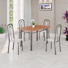 Conjunto Sala de Jantar com 4 Cadeiras Lívia Prata/Arabesco