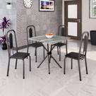 Conjunto Sala de Jantar com 4 Cadeiras Lívia Prata/Preto