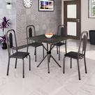Conjunto Sala de Jantar com 4 Cadeiras Lívia Prata/Preto