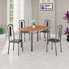 Conjunto Sala de Jantar com 4 Cadeiras Lívia Prata/Preto