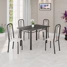 Conjunto Sala de Jantar com 4 Cadeiras Lívia Preto/Bege