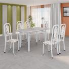 Conjunto Sala de Jantar com 6 Cadeiras Lara Branco/Arabesco Conjunto Sala de Jantar com 6 Cadeiras Lara Branco/Arabesco