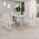 Conjunto Sala de Jantar com 6 Cadeiras Lara Branco/Arabesco Conjunto Sala de Jantar com 6 Cadeiras Lara Branco/Arabesco