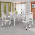 Conjunto Sala de Jantar com 6 Cadeiras Lara Branco/Arabesco Conjunto Sala de Jantar com 6 Cadeiras Lara Branco/Arabesco