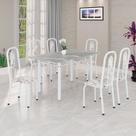 Conjunto Sala de Jantar com 6 Cadeiras Lívia Branco/Arabesco Conjunto Sala de Jantar com 6 Cadeiras Lívia Branco/Arabesco