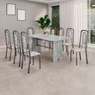 Conjunto Sala de Jantar com 8 Cadeiras Lara Prata/Arabesco