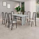Conjunto Sala de Jantar com 8 Cadeiras Lara Preto/Arabesco Conjunto Sala de Jantar com 8 Cadeiras Lara Preto/Arabesco