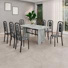 Conjunto Sala de Jantar com 8 Cadeiras Lara Preto