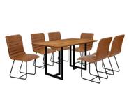 Conjunto Sala de Jantar com Mesa Tampo em Madeira e 6 Cadeiras Itáliacafé/cinamomo/material sintético marrom